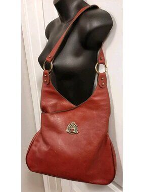 Vintage Etienne Aigner Red Oxblood Leather Handbag Handmade Purse Shoulder Bag